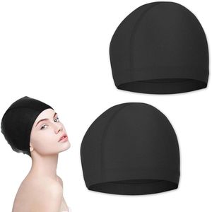 TheLau - Set van 2 badmutsen voor dames en heren - Elastische badmuts voor lang en kort haar - Zacht en comfortabel - Eén maat - Zwemaccessoires