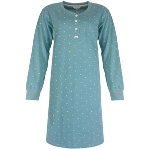 Tenderness Dames Nachthemd - Fleece - Bolletjes - Groen - Maat L