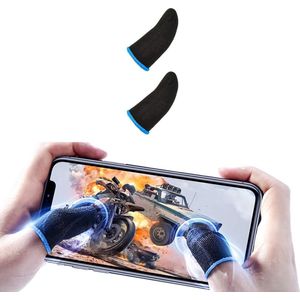 2 Stuks Game handschoenen voor touchscreen - game Finger Sleeves- Koolstofvezel - Non Slip - Vinger mouwen - LOUZIR