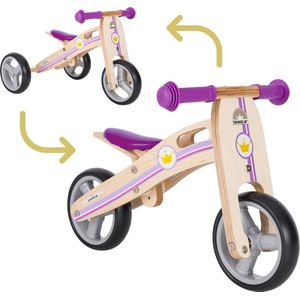 Bikestar mini loopfiets 2 in 1, hout, 7 inch, lila