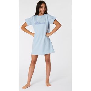 Woody slaapkleed meisjes/dames - grijsblauw - kroko print - 221-2-YDA-Z/846 - maat 152