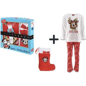 Disney Minnie mouse kerst pyjama + kerstsok