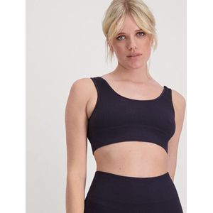 Sport BH dames - Bralette - Sportbeha - Luxe Ribstof - Naadloos - Made in Italy - Donkerblauw - L - SO TIGHT
