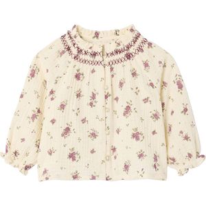 Bedrukte Babyblouse - Ecru - Katoen - Lange Mouwen