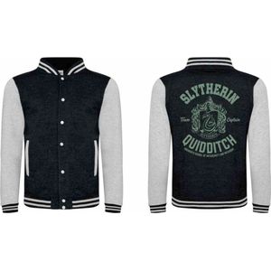 Harry Potter - Slytherin Quidditch Varsity jacket - S - Zwart/Grijs