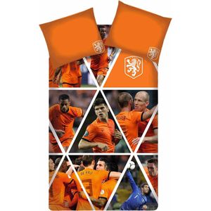 KNVB Team Spirit - Dekbedovertrek - Eenpersoons - 140x200 cm - Oranje