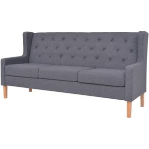 vidaXL Bankstel Stof Grijs - 3-delig - Comfortabel Design Bankenset - Grijze Bank - Moderne Bank - Fauteuils - Woonkamer Meubilair