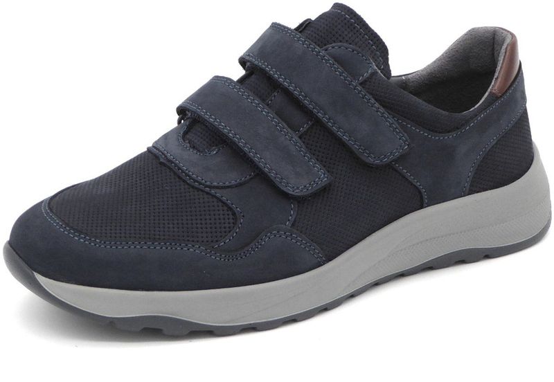 Waldläufer Heren Klittenbandschoen - 662301-302-416 Blauw - Wijdte K - Maat 7½ (41)