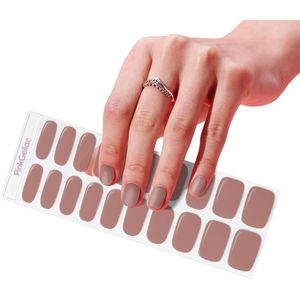 Pink Gellac UV Nagelstickers - Gellak Stickers 0033 Earthy Brown - Nail Art Gel Stickers voor Nagels - 20 stuks in 10 maten