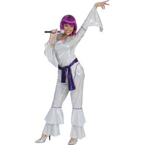 Funny Fashion - ABBA Kostuum - Disco Diva Suzie - Vrouw - Zilver - Maat 44-46 - Carnavalskleding - Verkleedkleding