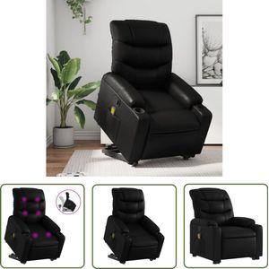 vidaXL Massagerstoel - Sta-op-stoel - Sta-op-massagestoel verstelbaar kunstleer zwart - Ergonomische Stoel - Relaxfauteuil - Kantoorstoelen