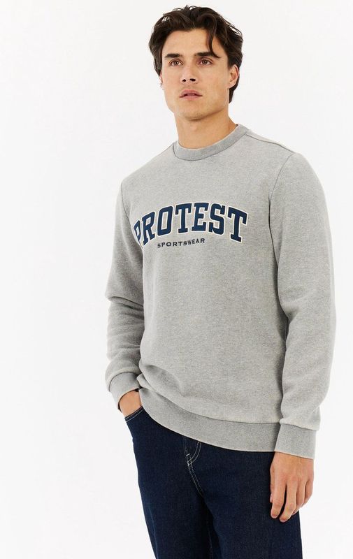 Protest Prtizzy - Trui Dames - Lange mouwen - Ronde hals – Dark Grey Melee