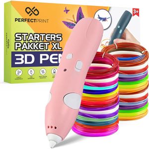 PerfectPrint 3D Pen Starterspakket XL - 3D Pen Drawer - Veilig door Lage Temperatuur - voor Kinderen - Architect - Incl. 106 Meter PCL Filament - Roze