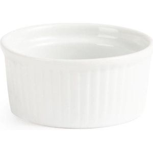 Olympia Ramekin Geribbeld | Wit Porselein | 120ml | 12 Stuks