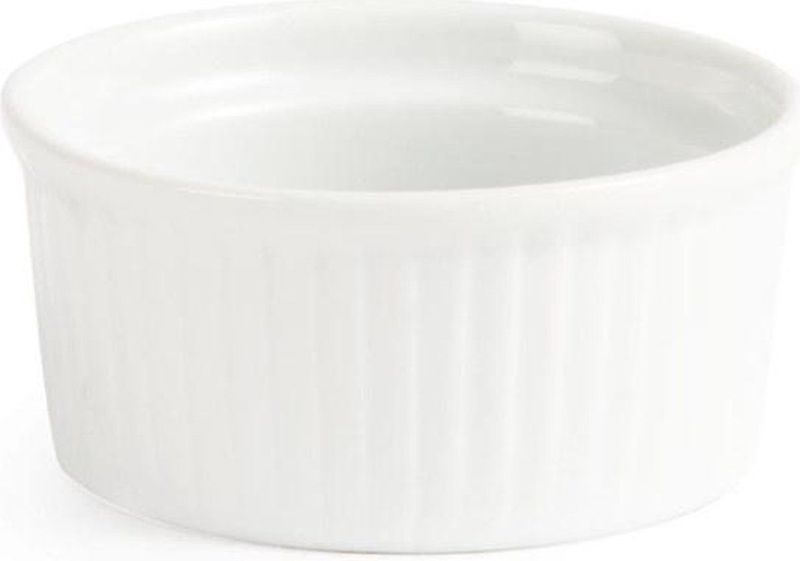 Olympia Ramekin Geribbeld | Wit Porselein | 120ml | 12 Stuks