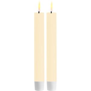 Luxe LED kaars - Cream LED Dinner Candle 2,2 x 15 cm (2 pcs.) - net een echte kaars! Deluxe Homeart