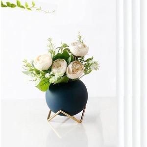 Ceramic Vase, Blue High Quality Vase, Scandinavian Style Table Vase, Small Vases Creative Living Room Cabinet Decorative Dining Table Vintage Decoration Gift, for Bouquets, Branches or as Decorative