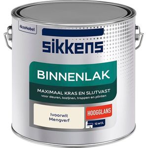 Sikkens Binnenlak - Verf - Hoogglans - Mengkleur - Ivoorwit - 2,5 liter
