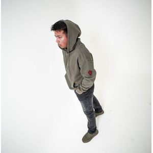 Dmndbk Amsterdam - Unisex oversized hoodie - Olive - maat M