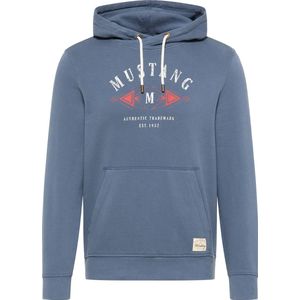 Mustang Bennet Hoodie trui met capuchon lichtblauw - maat S