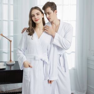 CALIYO Badjas Heren - Kimono - Sauna Badjas - Pyjama Heren - Biologisch Katoen - Wit - L