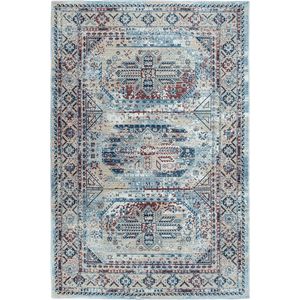 Perzisch Tapijt Groen ''Rhagael'' Vintage Vloerkleed Multi - Mintgroen - Terracotta - Taupe - 200 x 300 cm