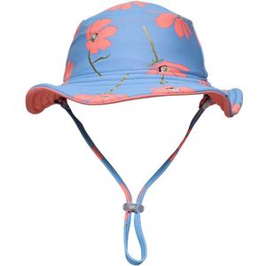 Snapper Rock - UV Bucket hoed voor kinderen - Omkeerbaar - Beach Blossom - Roze/Blauw - maat M