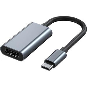USB C naar HDMI Kabel Adapter Omvormer | Aluminium Behuizing | Thunderbolt 3 | 4K Ondersteuning / Compatibel met Apple, Samsung, Lenovo, HP , Dell , Beamer , Projector en meer|USB-C HUB 4K |HDMI converter |Geschikt voor MacBook Air, Pro en iMac |