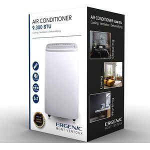 Ergenic - Silence - Airco - Extra stil - 9300BTU - Koelen - Ventileren - Ontvochtigen - Airconditioner - Wit