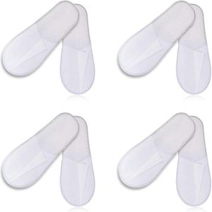 Antislip wegwerp-pantoffels premium badstof - hotel spa thuis reizen - wasbaar - universele maat 4 paar .