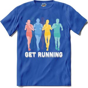 Get Running | Hardlopen - Rennen - Sporten - T-Shirt - Unisex - Royal Blue - Maat L