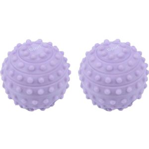2-stuks Siliconen massagebal - Gestructureerde voet- en lichaamsmassagebal - Sportontspanningsbal - Bolvorm - Multifunctioneel - Draagbaar - Gestructureerd oppervlak - Geschikt voor pijnverlichting en spierontspanning - Paars