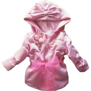 Maat 128 Zomerjas licht roze voor baby en kind Jas met roosjes en strikjes