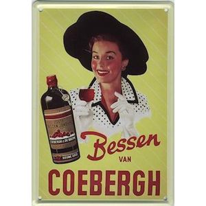 Coebergh Bessen Jenever - Metalen reclamebord - 10 x15 cm