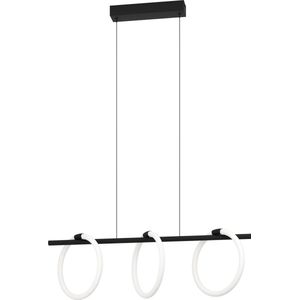EGLO Caranacoa Hanglamp - LED - 78 cm - Zwart/Wit