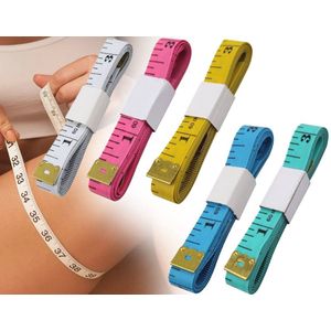 Zacht dubbelzijdig meetlint 150 cm - 5 stuks - Ideaal voor lichaamsmetingen en meer