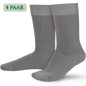 Hipperboo® 4 Paar Bamboe Sokken - Maat 35-38 - Grijs - Heren Sokken - Bamboe Kousen