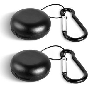 2 stuks ronde drinkbare oordopjes hoesjes met sleutelhangers - mini-opbergtas voor zakenreis (zwart)