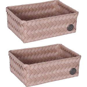 Handed By FIT small - SET van 2 opbergmanden koper roze