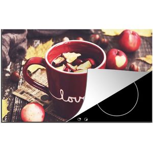 KitchenYeah® Inductie beschermer 90x52 cm - Thee - Appel - Cranberry - Kookplaataccessoires - Afdekplaat voor kookplaat - Inductiebeschermer - Inductiemat - Inductieplaat mat
