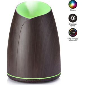 Aroma Diffuser + Bluetooth Speaker Met 10ML Neutriherbs Olie - Geurverspreider - Luchtbevochtiger - Aromatherapie - 500 ML - Donkerbruin
