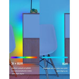 LED strip 5 meter WS2812B RGB kleurveranderend met IC - dimbaar en afzonderlijk adresseerbaar - IP30 voor slaapkamer, keuken, woonkamer - zwart PCB