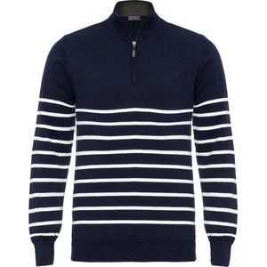 Felix Hardy Trui Met Halve Rits - Sweater - Schipperstrui Met Rits - 100% Katoen Heren Navy - L