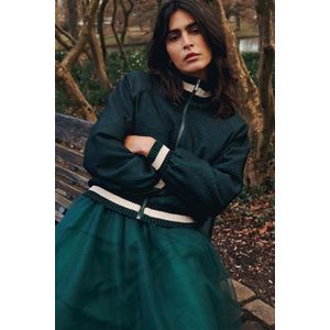 Bomberjack - Emerald Green - Glitterjacquard - Gevoerd - Raglanmouwen