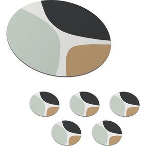Onderzetters voor glazen - Rond - Pastel - Minimalisme - Design - 10x10 cm - Glasonderzetters - 6 stuks