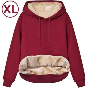 Bovista Hoodie Deken - Warme Trui Dames - Truien Dames - Fleece Trui - Winter - Wollen Trui Dames - Deken Met Mouwen - Hoodie Blanket - Rood - Maat S