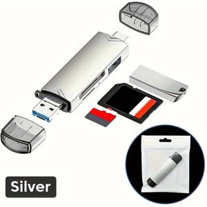 SD Kaart lezer USB C - USB 3.0 - SD Kaartlezer - OTG - Snelste Card Reader - Kaartlezer SD kaart - Micro SD - USB - Geheugenkaartlezer - Aluminium