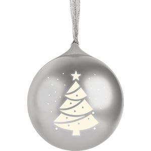 EPOK - Lichtgevende Kerstbal met Bluetooth Speaker en Kerstmuziek - Zilver