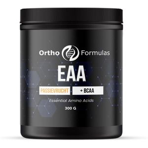 EAA + BCAA - 300 gram - 23 servings - Passievrucht - Essentiele aminozuren - L-leucine - L-fenylalanine - L-lysine - L-valine - L-threonine - L-isoleucine - L-methionine - L-histidine - L-tryptofaan - Vegan