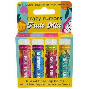 Crazy Rumors - Fruit Mix Pack - Lippenbalsem - Gift Set - 4 Stuks